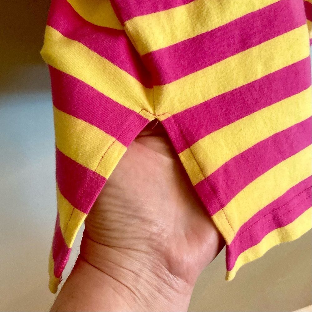 Vintage Lilly Pulitzer Mod Striped Shift Dress Elbow Sleeves Pink Yellow Size S - Picture 6 of 11